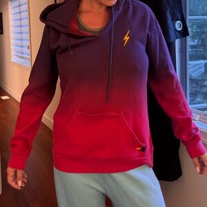 Aviator Nation Purple and Pink Ombre Hoodie